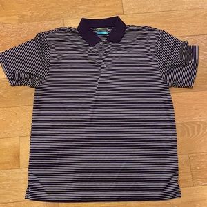 PGA Tour - Men's Purple White Stripe Short Sleeve Top